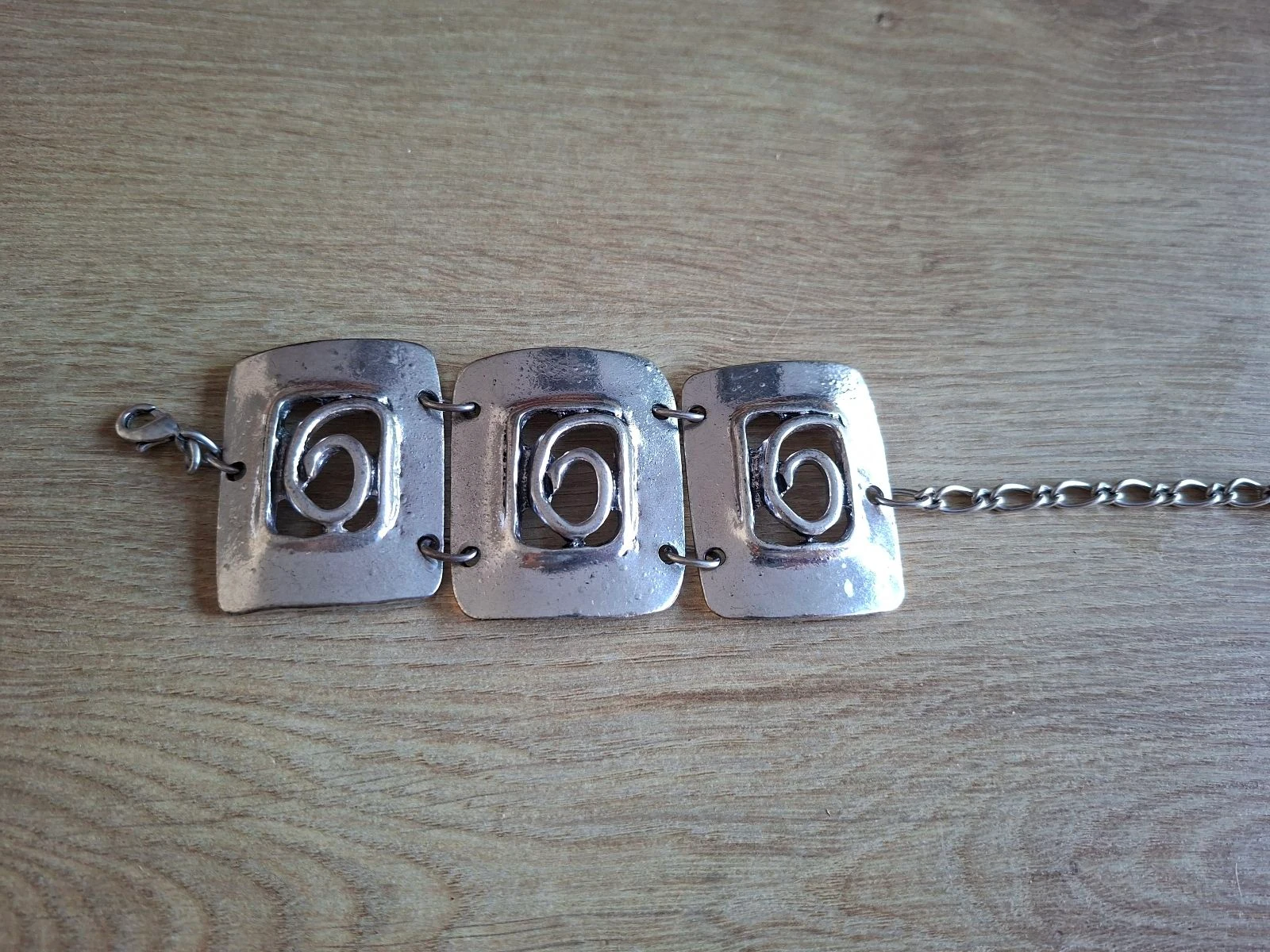 Pulsera vintage antigua plateada tamaño bueno estado – photo 3